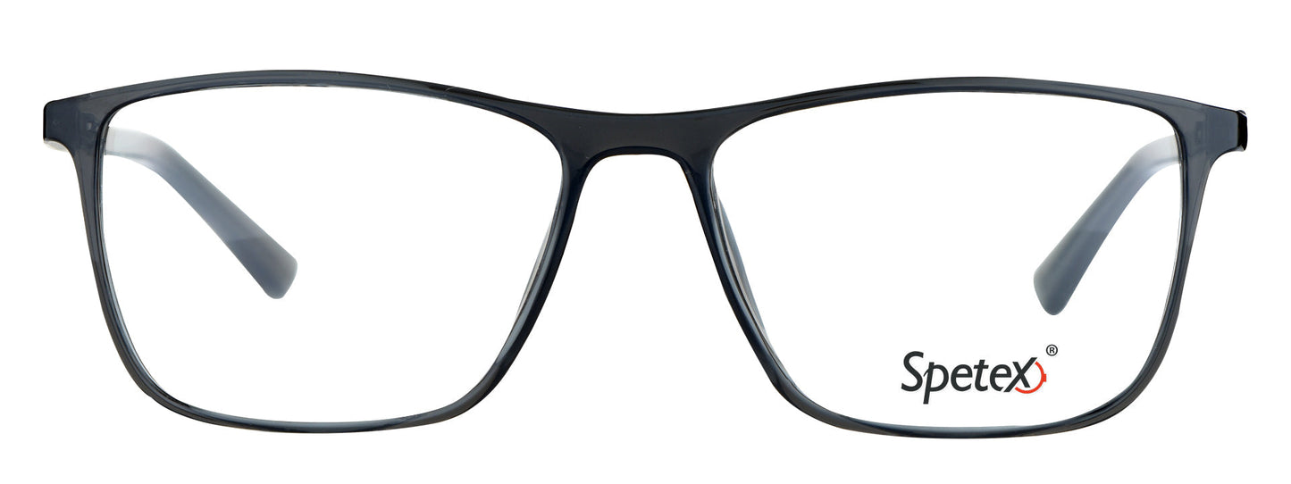 Medium grey unisex eyeglass frames by Spetex with blue light protection.