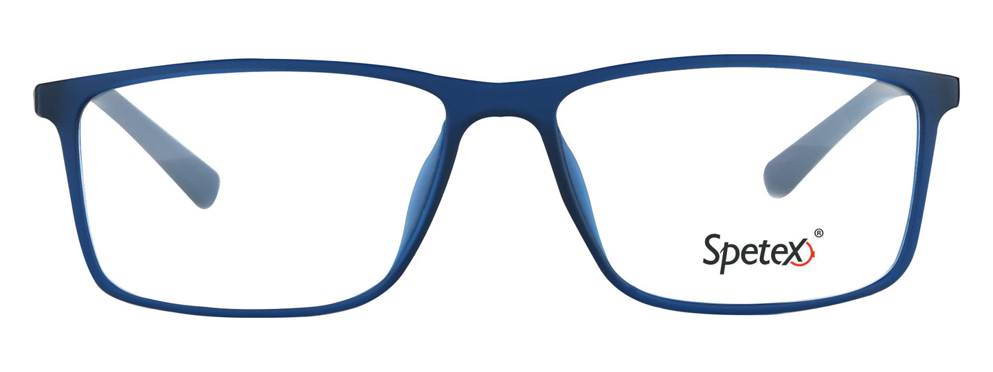 TM 591 C7 Medium Blue Unisex Eyeglasses with rectangular frames.