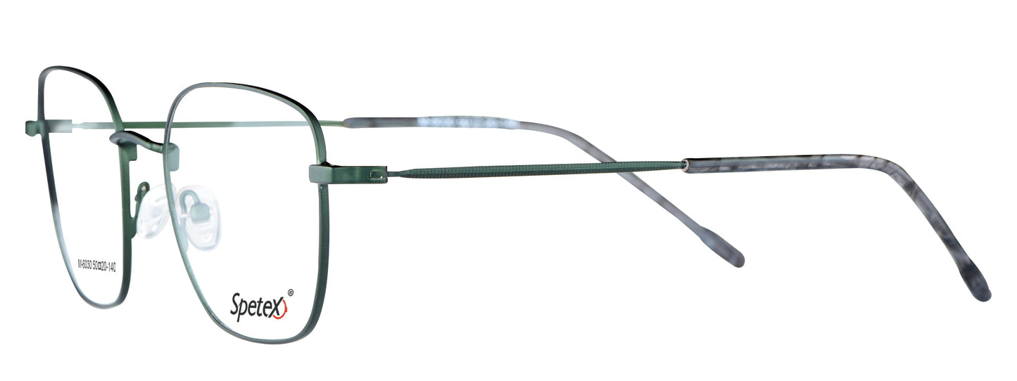M-6030 G15 Medium G15 Unisex Eyeglasses with green metal frame.