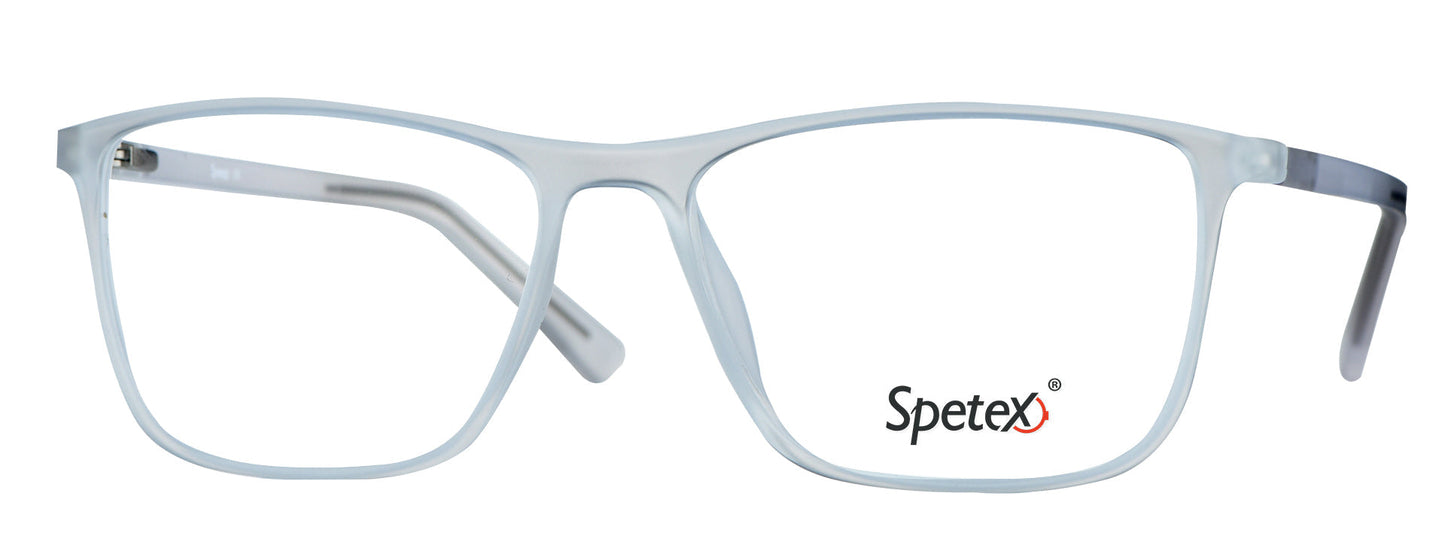 TM 592 C3 Medium Transparent White Unisex Eyeglasses with Blue Control technology for eye protection.