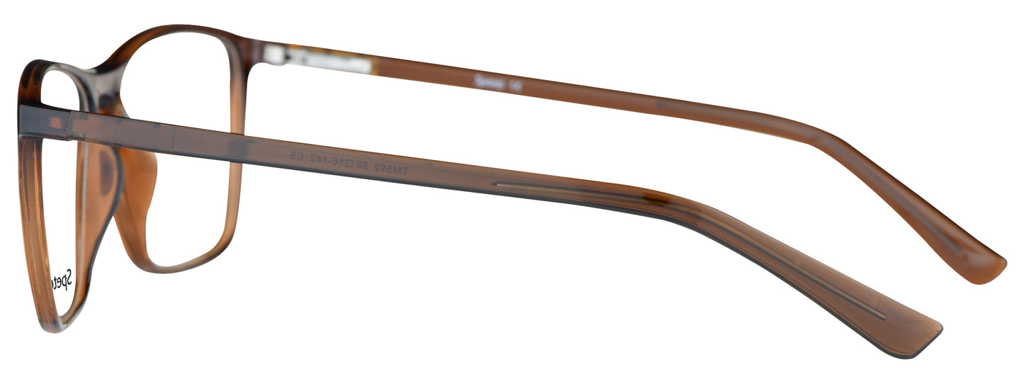 TM 592 C5 Medium Brown Unisex Eyeglasses