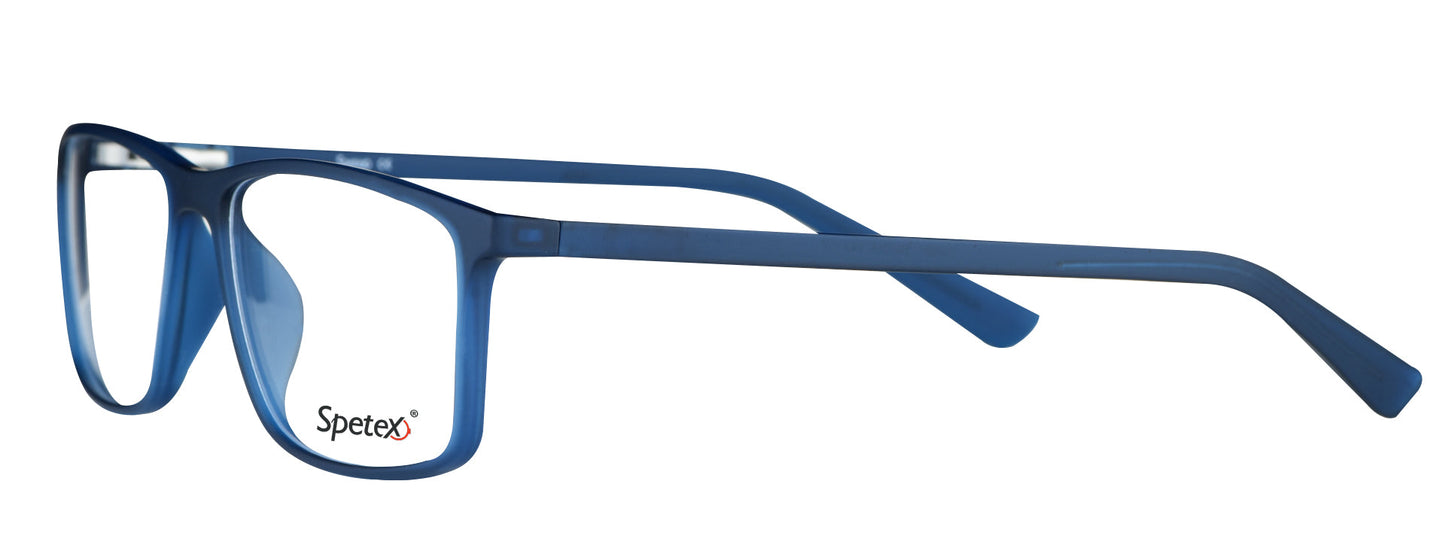 TM 591 C7 medium blue unisex eyeglasses with rectangular frames.