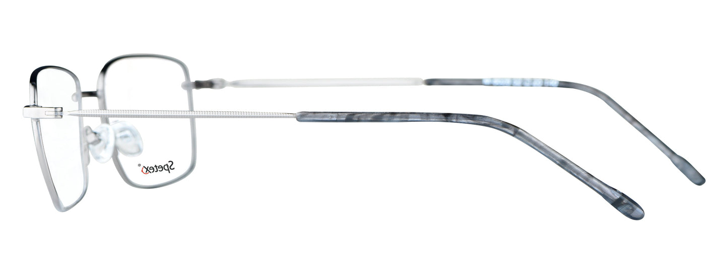 Unisex gun metal eyeglasses M-6028 with medium frame size.