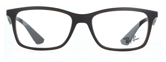 RB 7047 5451 medium matt brown unisex premium eyeglasses front view.