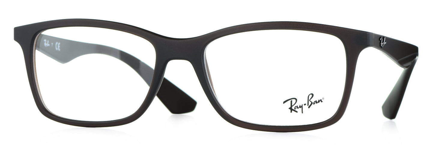RB 7047 5451 medium Matt Brown unisex premium eyeglasses with sleek design.