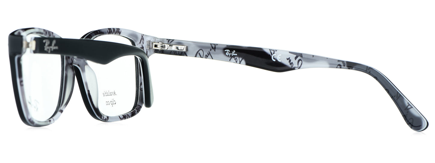 RB 5228 5405 medium Matt Black Unisex Premium Eyeglasses with designer temples.