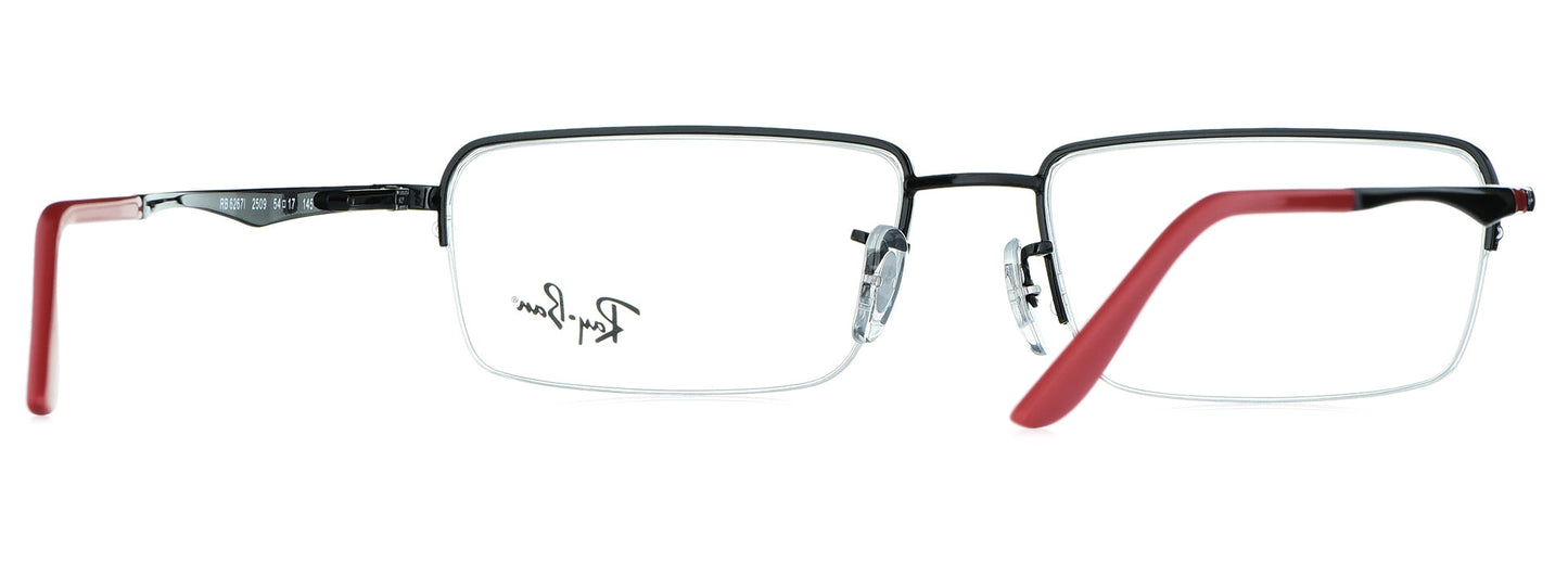 RB 6267-I 2509 medium black and red unisex premium eyeglasses.
