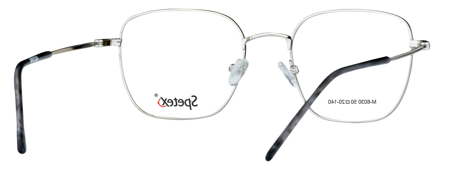 M-6030 silver medium unisex eyeglasses with sleek frames.