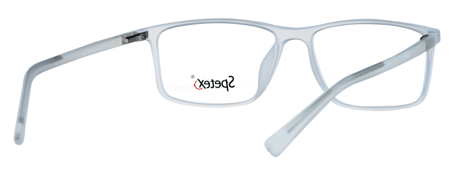 TM 591 C3 Medium White Unisex Eyeglasses with sleek frame design.