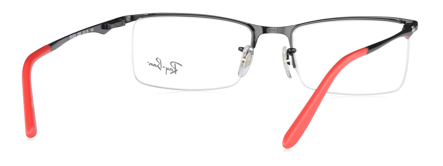 Ray-Ban RB6323I 2509 Medium Black/Red Unisex Premium Eyeglasses