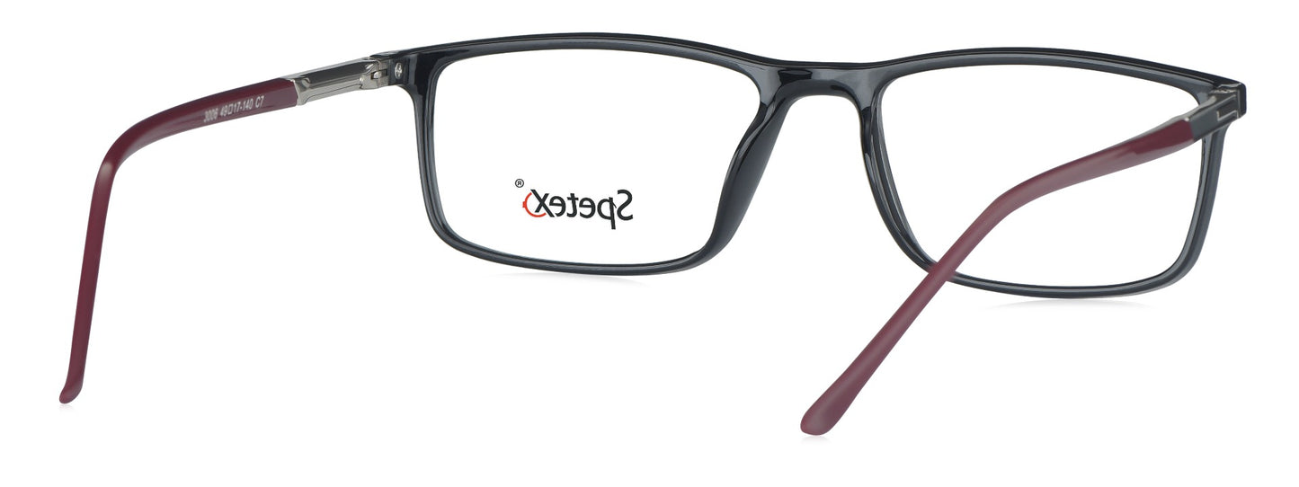 Spetex 3006 C7 Small Black/Meroon Unisex Eyeglasses