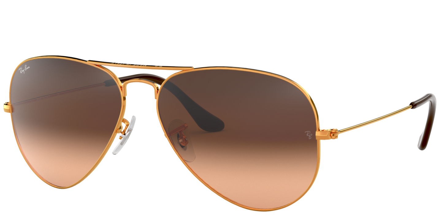 Ray-Ban 0RB3025 9001A5 55 Pink Gradient Brown aviator Sunglasses