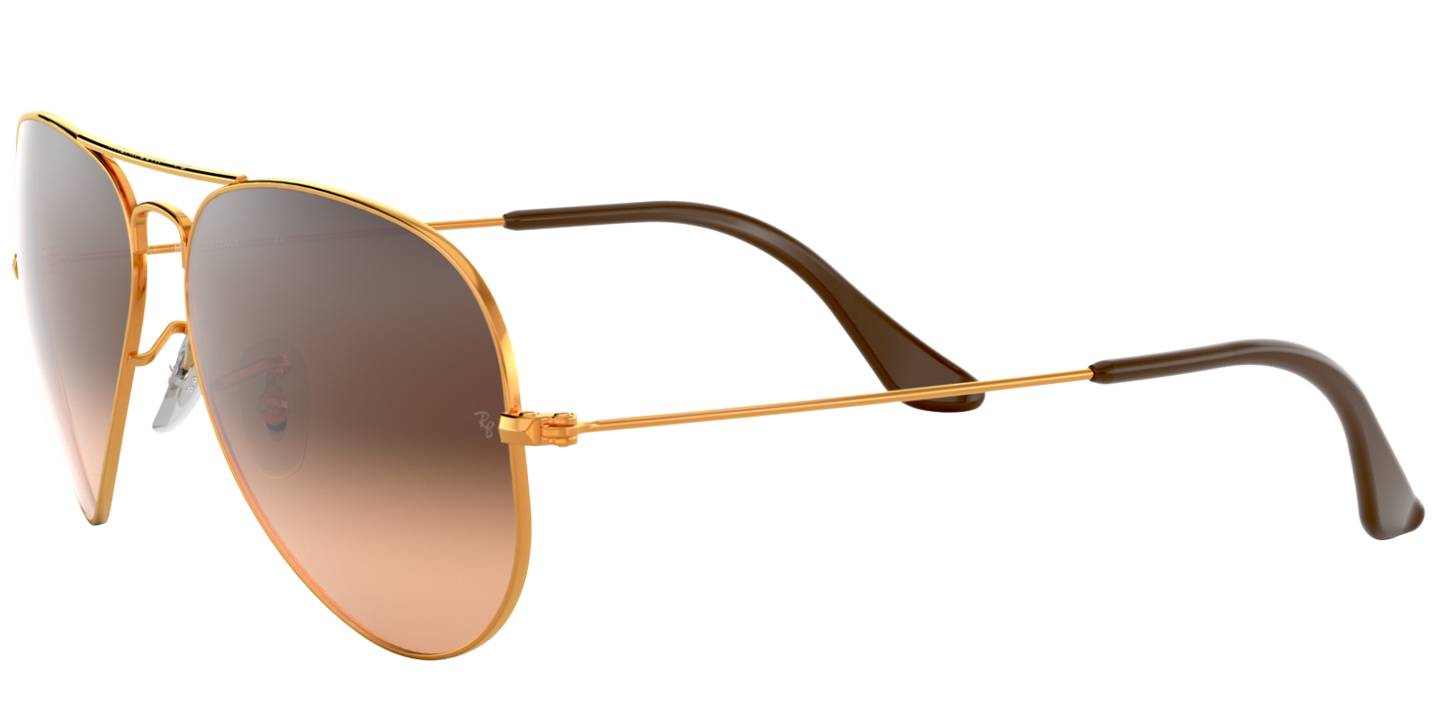 Ray-Ban 0RB3025 9001A5 55 Pink Gradient Brown aviator Sunglasses