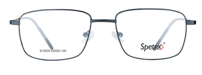 M-6028 black medium unisex eyeglasses with sleek design and clear lenses.