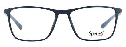 Medium matte black unisex eyeglasses with modern, durable design and blue light protection.