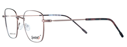 M-6030 unisex medium brown eyeglasses with sleek metal frame.