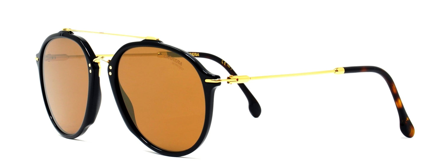 CARRERA 171/5 807 K1 Medium Black/Gold Unisex Premium Sunglasses - Spetex.com