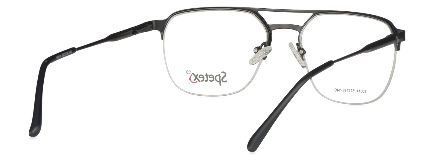 Spetex SPX 15014 BLACK Medium Black Unisex Eyeglasses