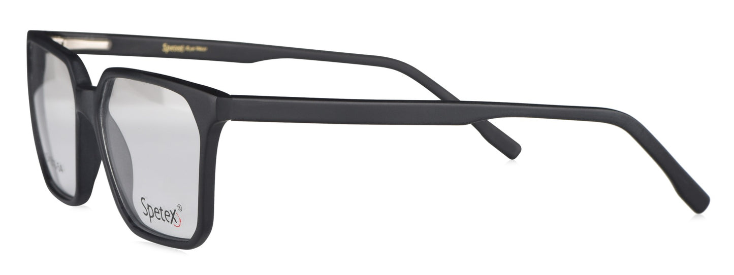 Spetex S1013 C6 Large Matt Black Unisex Eyeglasses