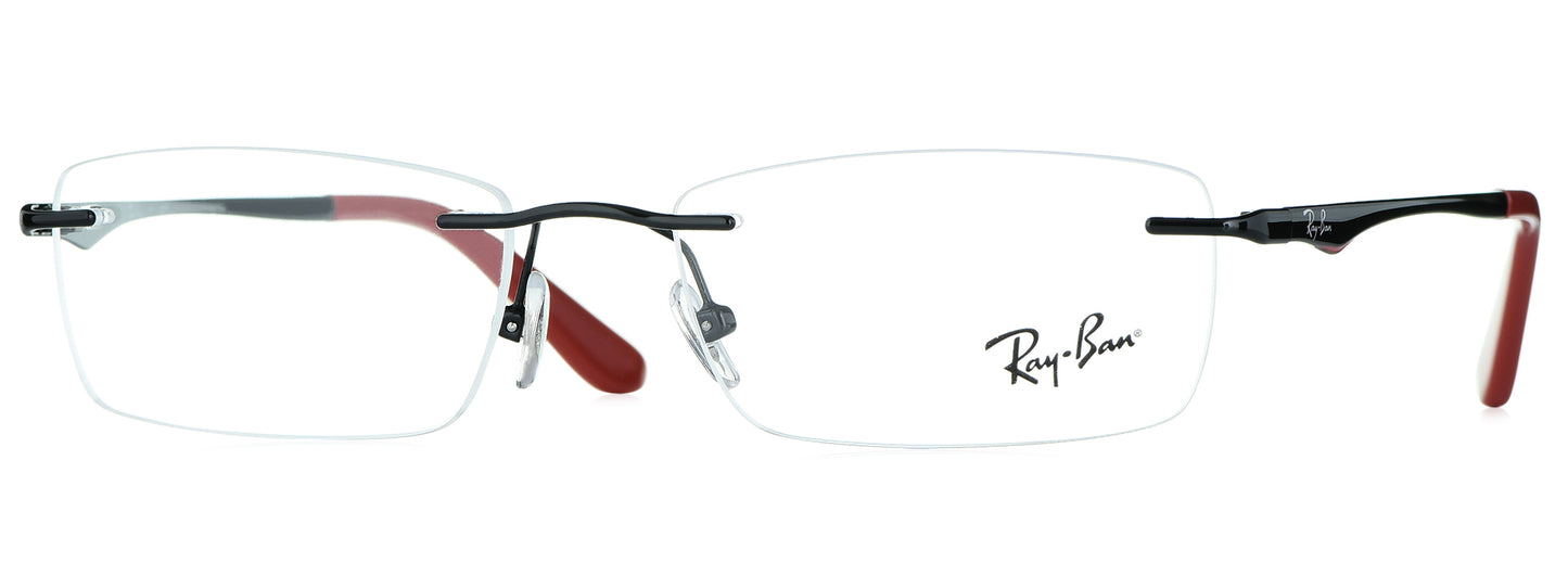 Ray-Ban RB 6303-I 2509 Medium Black/Red Unisex Premium Eyeglasses