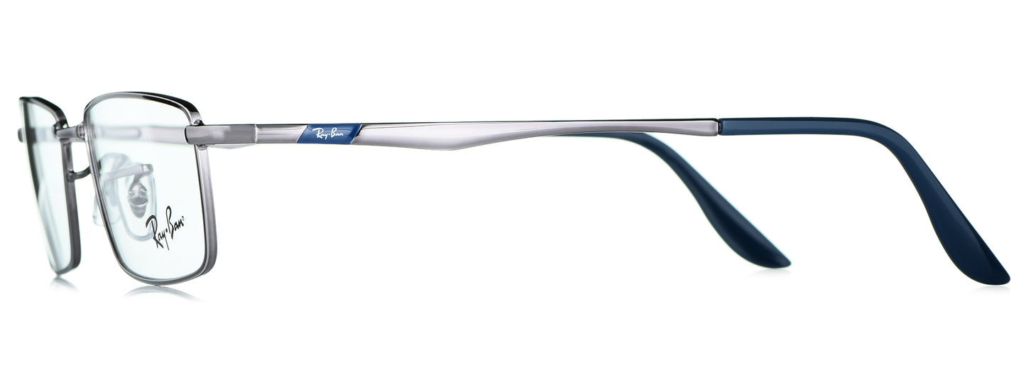 Ray-Ban RB 6302-I 2502 Medium Gun/Blue Unisex Premium Eyeglasses