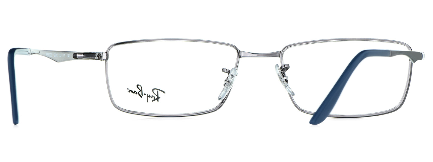 Ray-Ban RB 6302-I 2502 Medium Gun/Blue Unisex Premium Eyeglasses