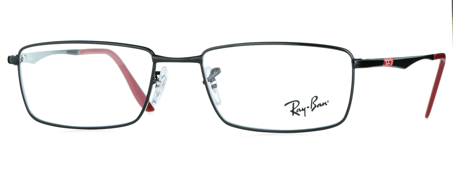 Ray-Ban RB 6302-I 2509 Medium Black/Red Unisex Premium Eyeglasses