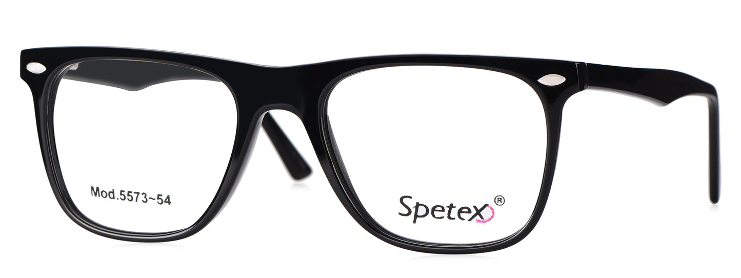 Spetex 5573 54 Medium Black Unisex Eyeglasses