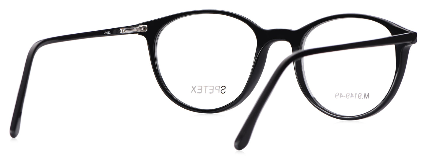 Spetex M 9149 49 Medium Black Unisex Eyeglasses