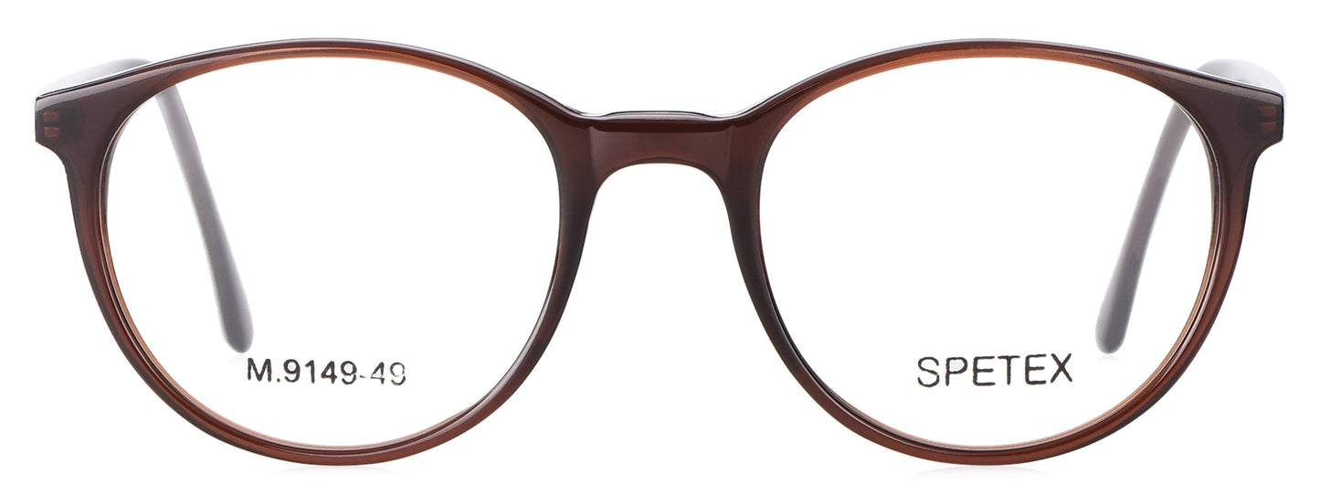 Spetex M 9149 49 Medium Brown Unisex Eyeglasses